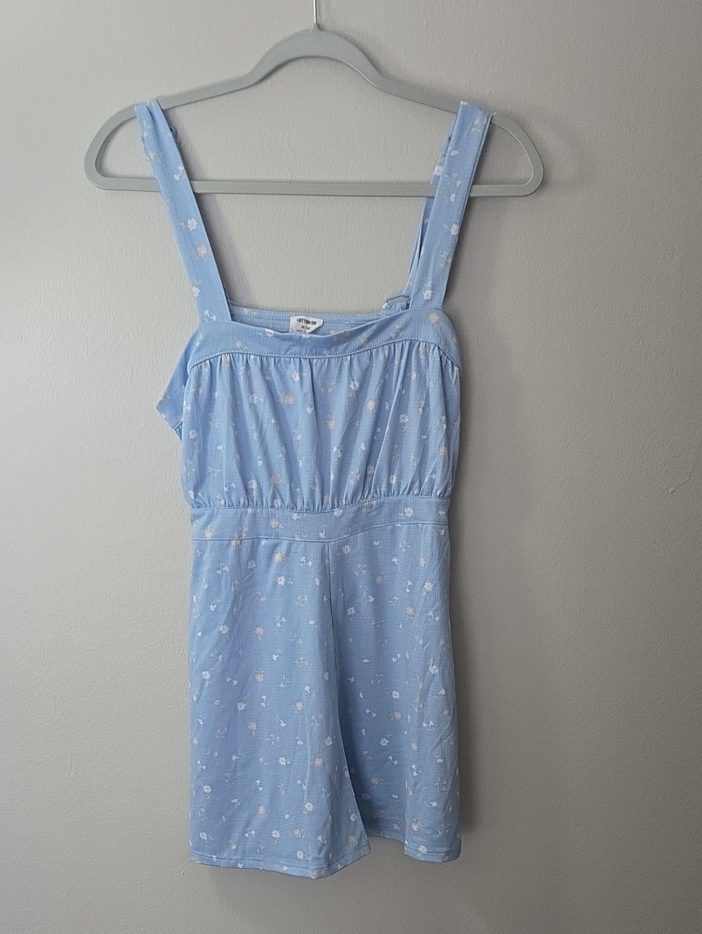 Light Blue Floral Print Romper Bottoms